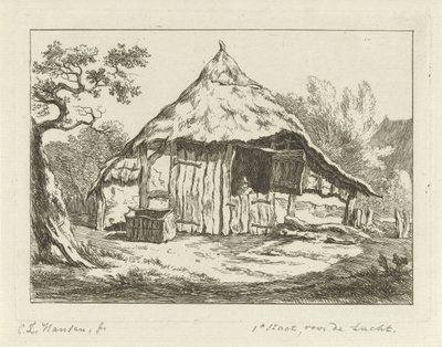 Farmhouse with Open Upper Door by Carel Lodewijk Hansen