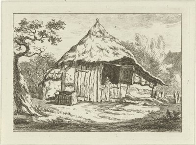 Barn with Open Upper Door (Landscapes 1-6) by Carel Lodewijk Hansen
