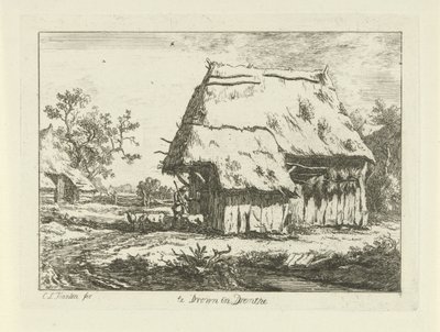 Shepherd by a Sheepfold by Carel Lodewijk Hansen
