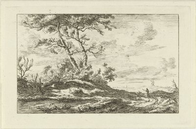 Shepherd on a Country Road (Landscapes a-f) by Carel Lodewijk Hansen