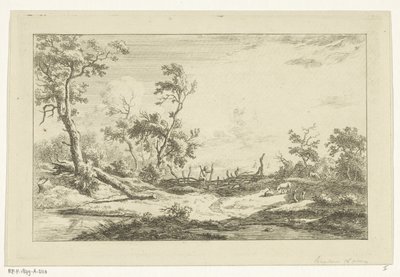 Hunter in a Landscape (series title: Landscapes A-F) by Carel Lodewijk Hansen