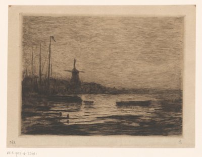 View of Zwijndrecht at Night by Carel Nicolaas Storm van 