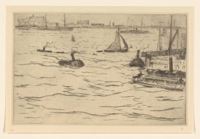View of the Maas in Rotterdam by Carel Nicolaas Storm van 