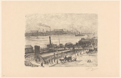 View of the St. Pauli Landungsbrücken in Hamburg by Carel Nicolaas Storm van 
