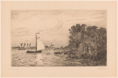 View of the Vecht near Weesp by Carel Nicolaas Storm van 