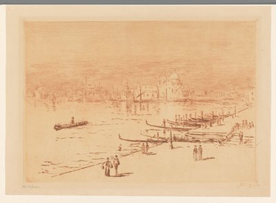 Quay with Walkers in Venice by Carel Nicolaas Storm van 