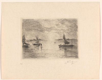 Lagoon at Sunset by Carel Nicolaas Storm van 