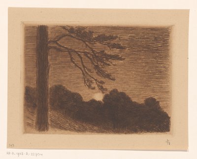 Landscape with Rising Moon by Carel Nicolaas Storm van 
