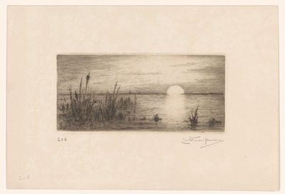 Sunset by Carel Nicolaas Storm van 