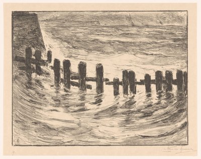 Piling in the Scheldt near Vlissingen by Carel Nicolaas Storm van 