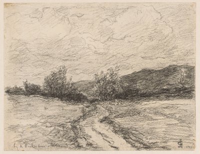 Forest Path Through Dunes at Elswout (title on object) by Carel Nicolaas Storm van 