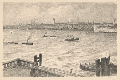 Port in Hamburg by Carel Nicolaas Storm van 