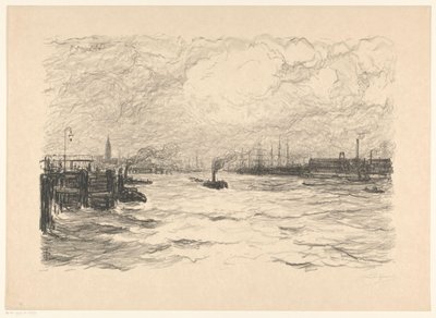 Tugboat in the Harbor of Hamburg by Carel Nicolaas Storm van 