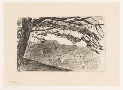Cityscape of Kleve with Tree in the Foreground by Carel Nicolaas Storm van 