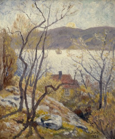 Coastal Landscape with Houses by Carl Edvard Diriks