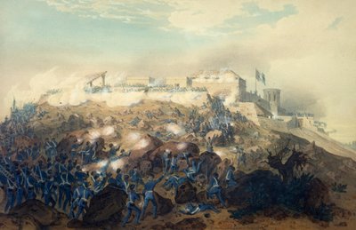 The storming of Chapultepec Castle by American troops, September 14 by Carl (after) Nebel