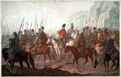 March of the Ural Cossacks through Bohemia by Carl Adolph Heinrich Hess