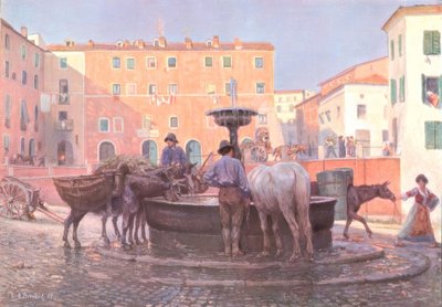 At the Well in Genzano by Carl Alexander Brendel