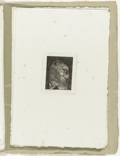 Man with Lance in a Passage (series title: Sixteen Landscapes) by Carl August Lebschee