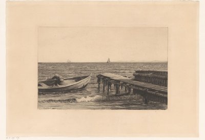 Rowboat at a Pier by Carl Bloch