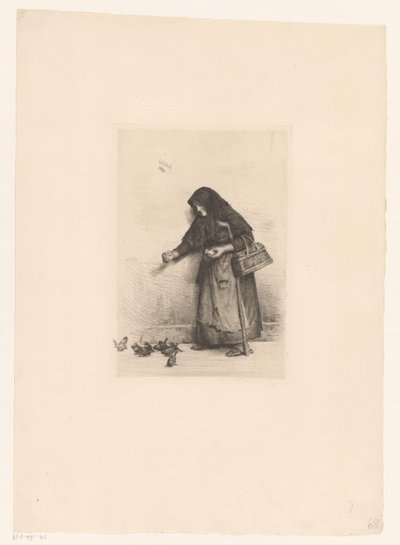 Woman Feeding Birds by Carl Bloch