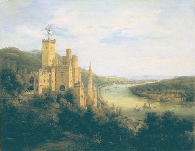 View of Castle of Stolzenfels at River Rhine by Carl Daniel Freydanck