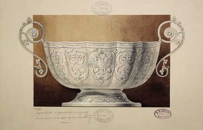 Design of a Bowl Decorated with the Double-Headed Eagle (Series The Dowry of Grand Princess Maria) by Carl Edvard Bolin company