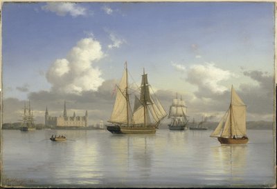 Sailing Vessels off Kronborg Castle by Carl Emil Baagoe
