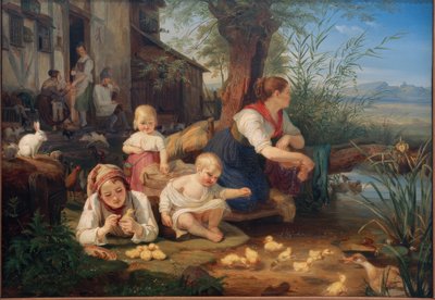 Mother with Children by Carl Engel von Rabenau