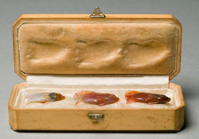 Set of Three Fish in Original Box, c.1890 by Carl Fabergé