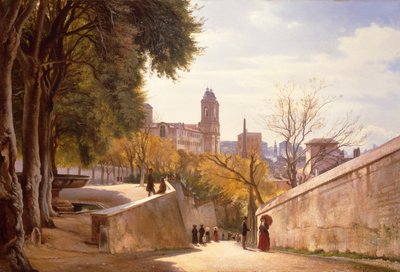 View of Viale Trinità dei Monti with Villa Medici