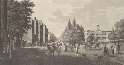 Broadway and City Hall in New York, 1824 by Carl Fredrik Akrell