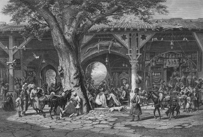 A Street in Damascus, engraved by C. Bertrand by Carl Friedrich Heinrich Werner