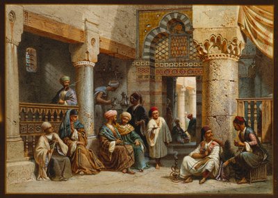 Arabic Figures in a Coffee House by Carl Friedrich Heinrich Werner
