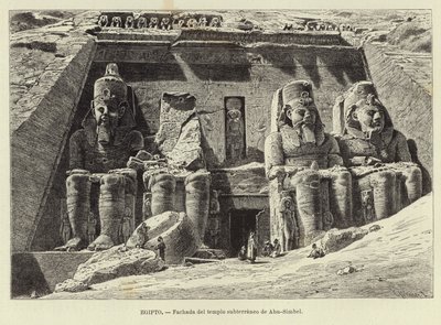 Egypt - Facade of the underground temple of Abu Simbel by Carl Friedrich Heinrich Werner