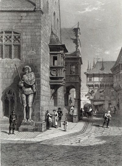 Town Hall, Halberstadt, engraved by E. Joubert, printed by Cassell & Company Ltd by Carl Friedrich Heinrich Werner