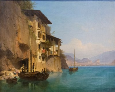 The Inn of Ponale on Lake Garda by Carl Friedrich Heinzmann