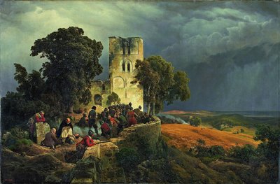 The Siege Defense of a Church Courtyard During the Thirty Years War by Carl Friedrich Lessing