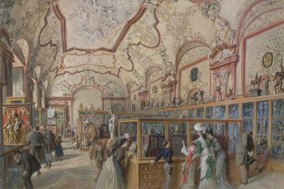 The Marble Hall of the Ambraser Gallery in the Lower Belvedere, Vienna, 1876 by Carl Goebel