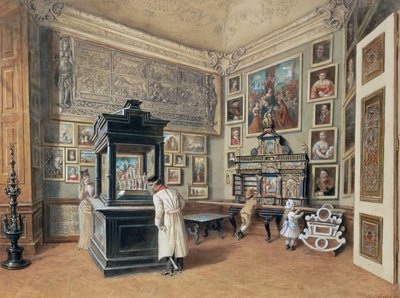 Last Cabinet of the Ambras Collection with Bohemian Glasses by Carl Goebel d. J.