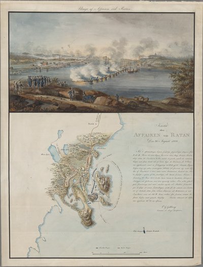View and Map of the Affair at Ratan, on August 20, 1809 by Carl Gustaf Gillberg