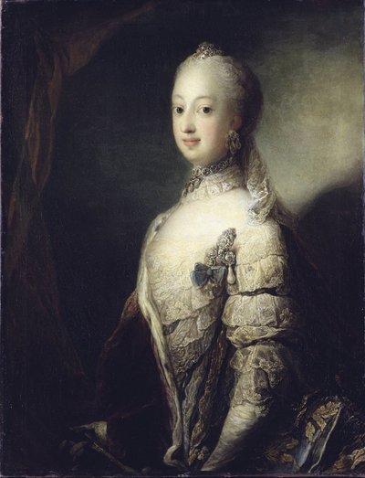 Portrait of Sophia Magdalena of Denmark, Queen of Sweden by Carl Gustaf Pilo by Carl Gustaf Pilo