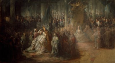 The Coronation of King Gustav III of Sweden by Carl Gustaf Pilo