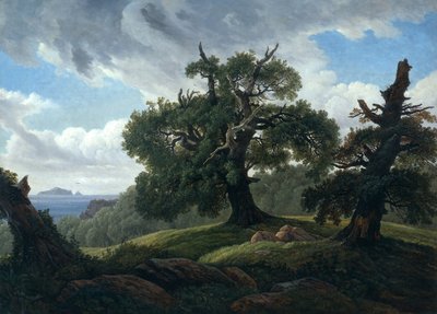 Memory of a Wooded Island in the Baltic Sea, Oak Trees by the Sea, 1835 by Carl Gustav Carus