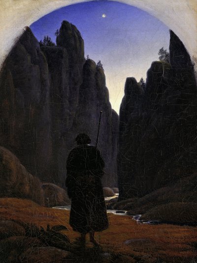 Pilgrim in a Rocky Valley, ca 1820 by Carl Gustav Carus