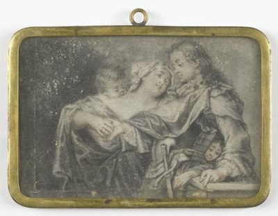 A Young Woman Distracting a Warrior While One of Her Children Robs Him by Carl Gustav Klingstedt (attributed to)