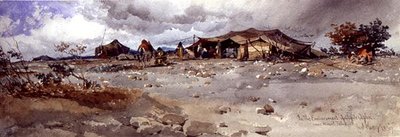 In the Encampment of Agile Agha near Mount Taboz by Carl Haag