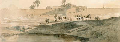 Outside Bab il Cadit, Cairo, 1859 by Carl Haag