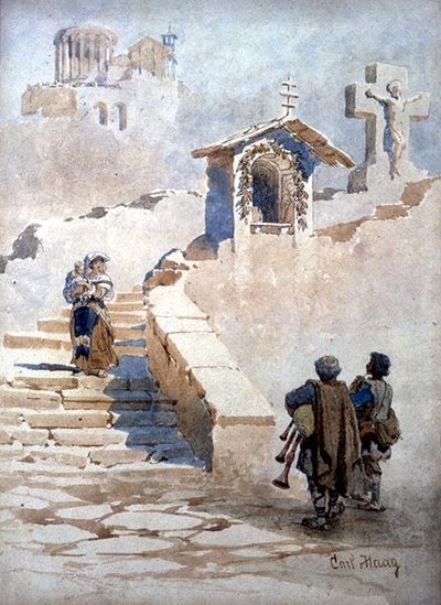 Pifferari in Tivoli by Carl Haag