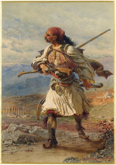 Portrait of an Armatole, Greek Warrior During the Greek War of Independence by Carl Haag